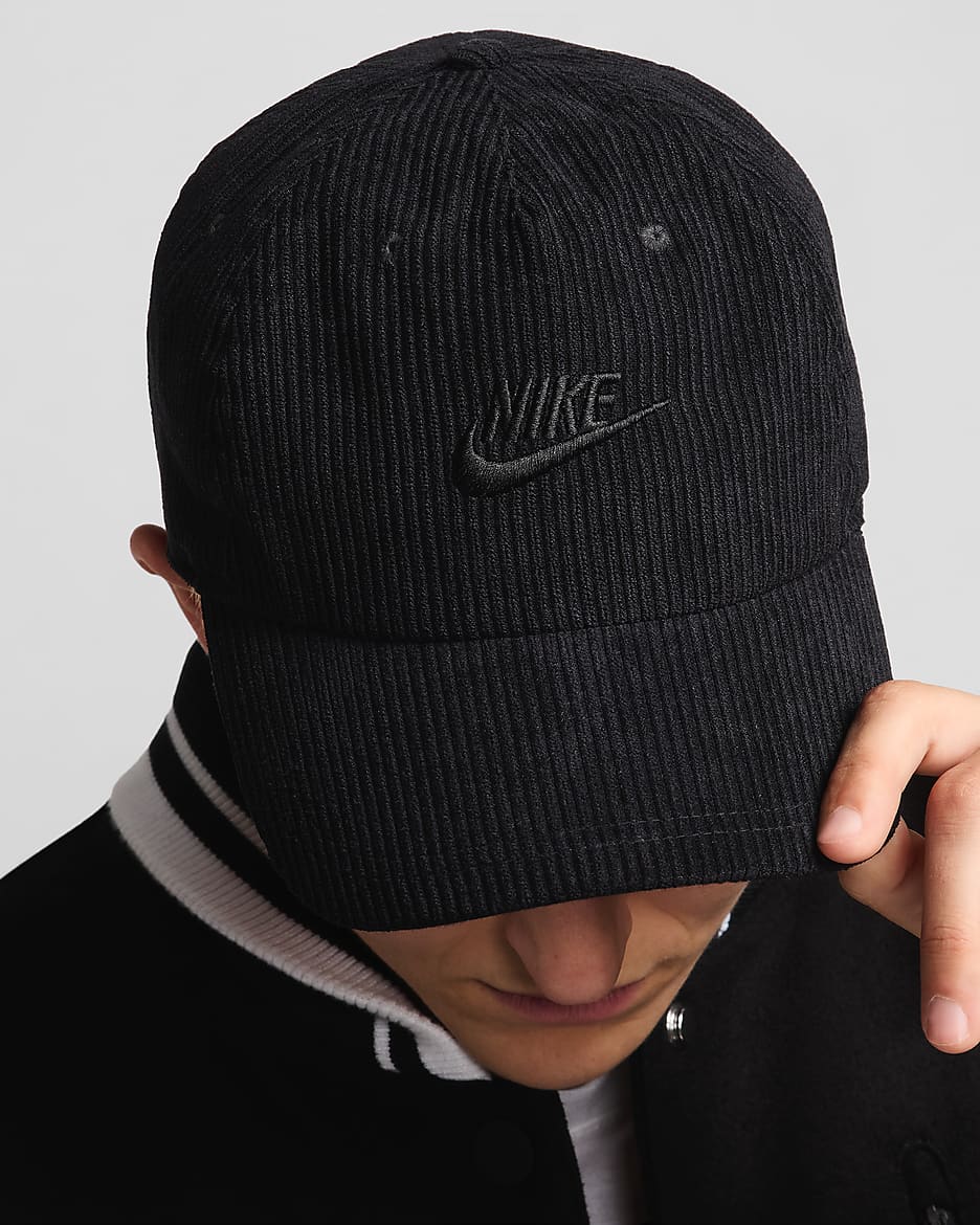 Black corduroy cap online